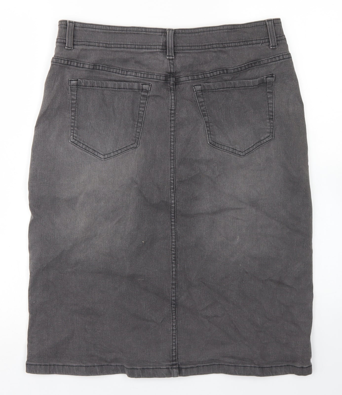 Principles Womens Grey  Cotton Straight & Pencil Skirt Size 14   Button
