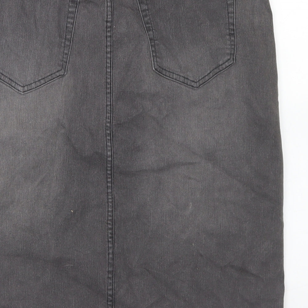 Principles Womens Grey  Cotton Straight & Pencil Skirt Size 14   Button