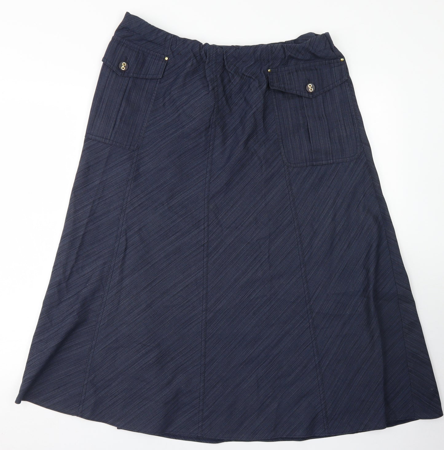 Marks & Spencer Womens Blue  Cotton Flare Skirt Size 18