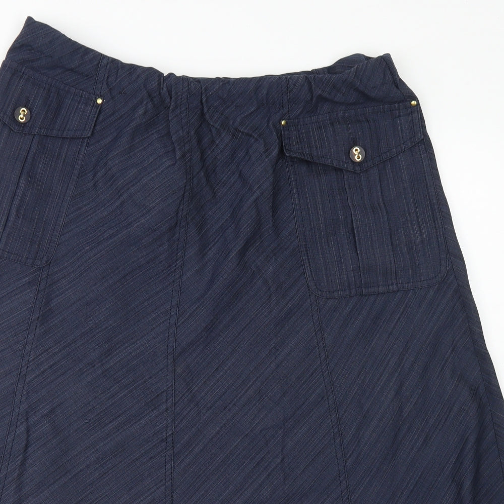 Marks & Spencer Womens Blue  Cotton Flare Skirt Size 18