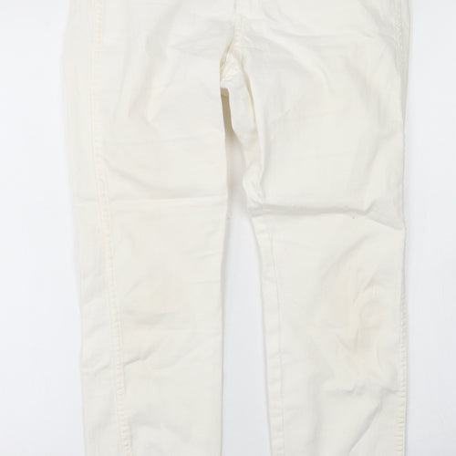 &Denim Womens White  Cotton Skinny Jeans Size 30 in L27 in Regular Button