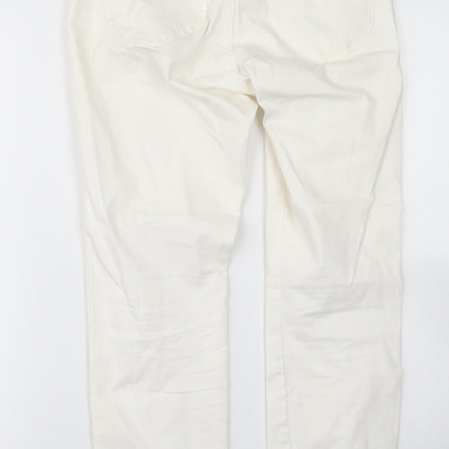 &Denim Womens White  Cotton Skinny Jeans Size 30 in L27 in Regular Button
