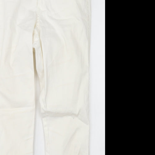 &Denim Womens White  Cotton Skinny Jeans Size 30 in L27 in Regular Button