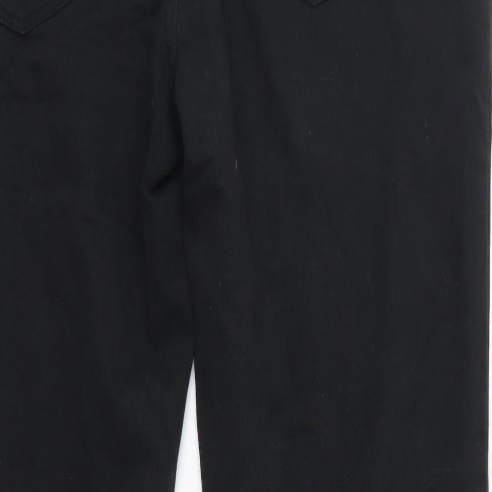 TU Mens Black  Cotton Straight Jeans Size 44 in L32 in Regular Button