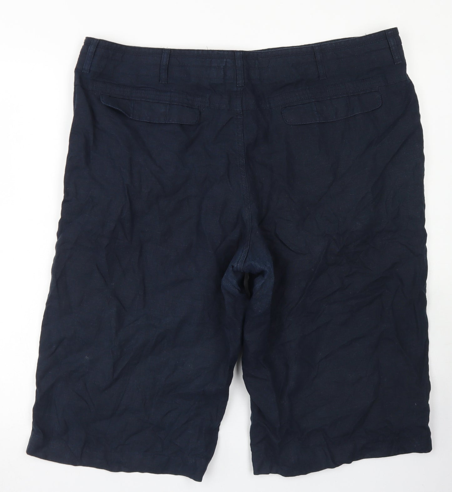 Blue Harbour Mens Blue  Linen Chino Shorts Size 40 in L14 in Regular Button