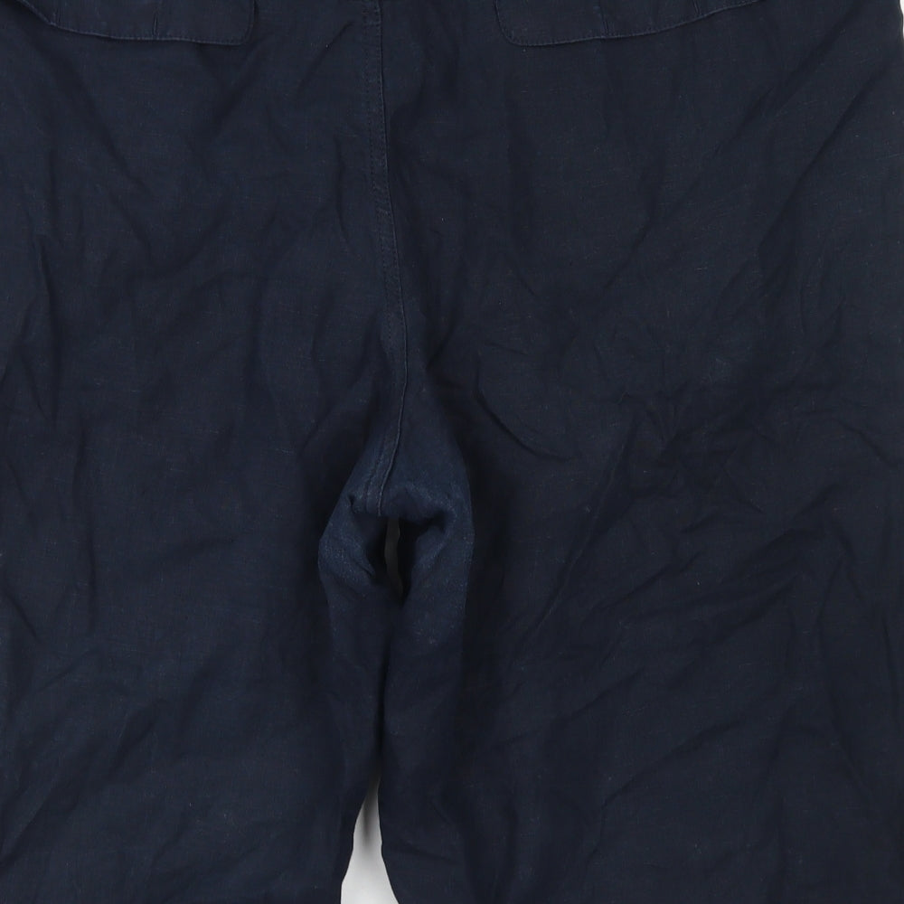 Blue Harbour Mens Blue  Linen Chino Shorts Size 40 in L14 in Regular Button