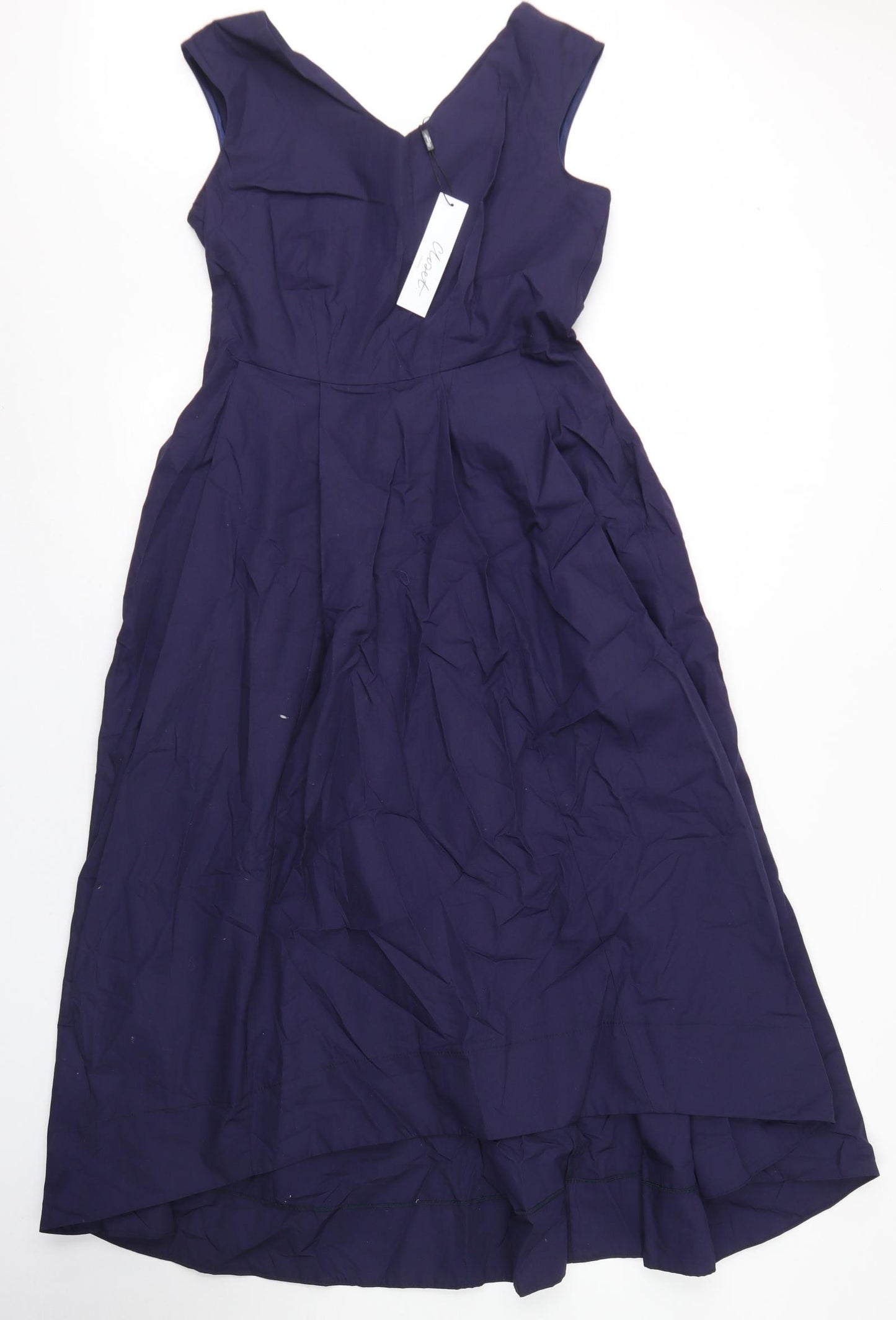 Closet Womens Purple  Cotton Fit & Flare  Size 12  V-Neck Zip
