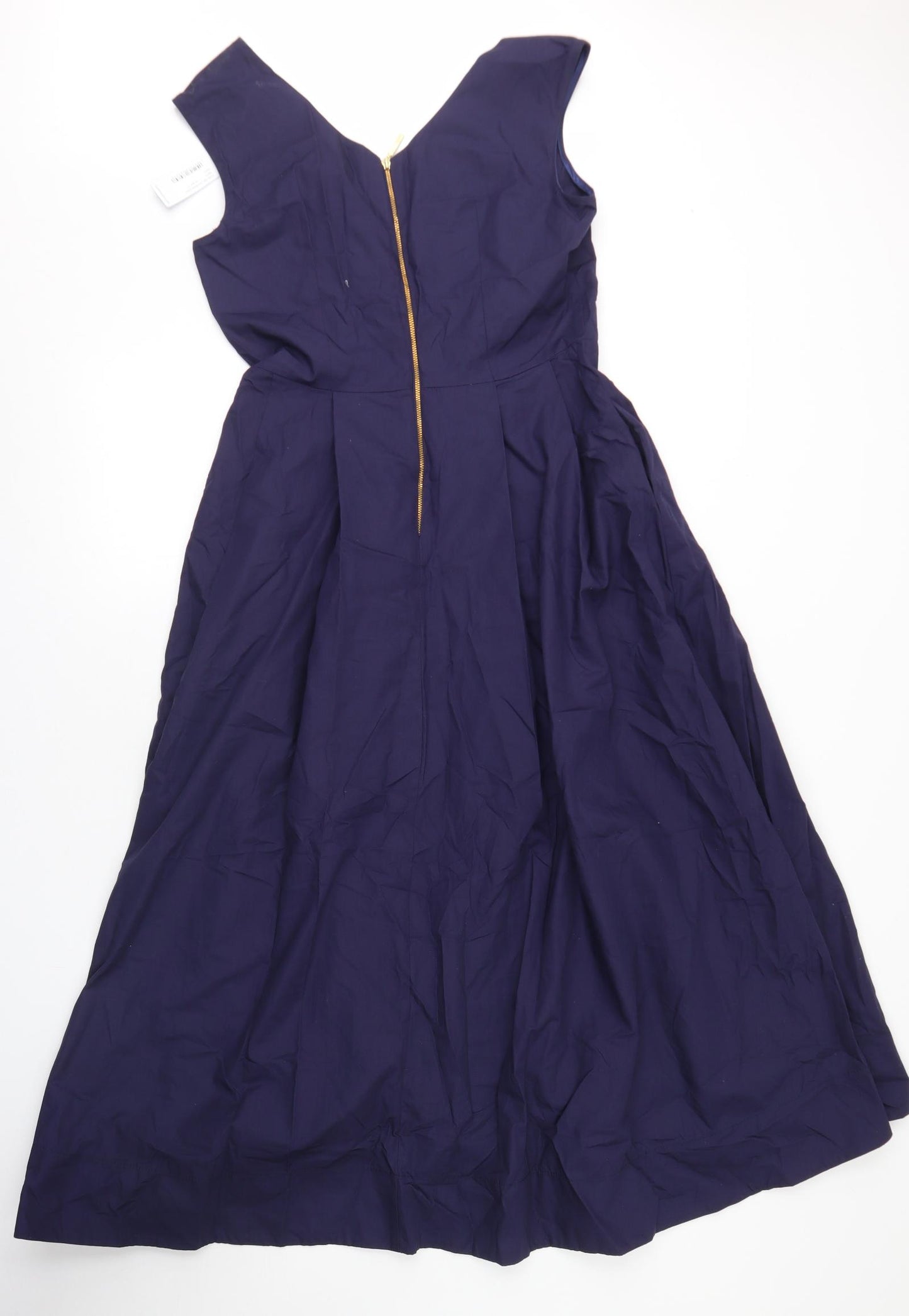 Closet Womens Purple  Cotton Fit & Flare  Size 12  V-Neck Zip