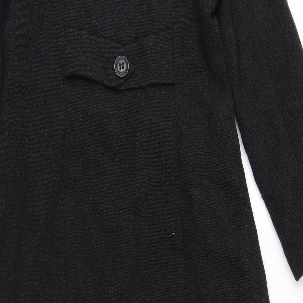Under Wraps Womens Grey   Overcoat Coat Size 8  Button