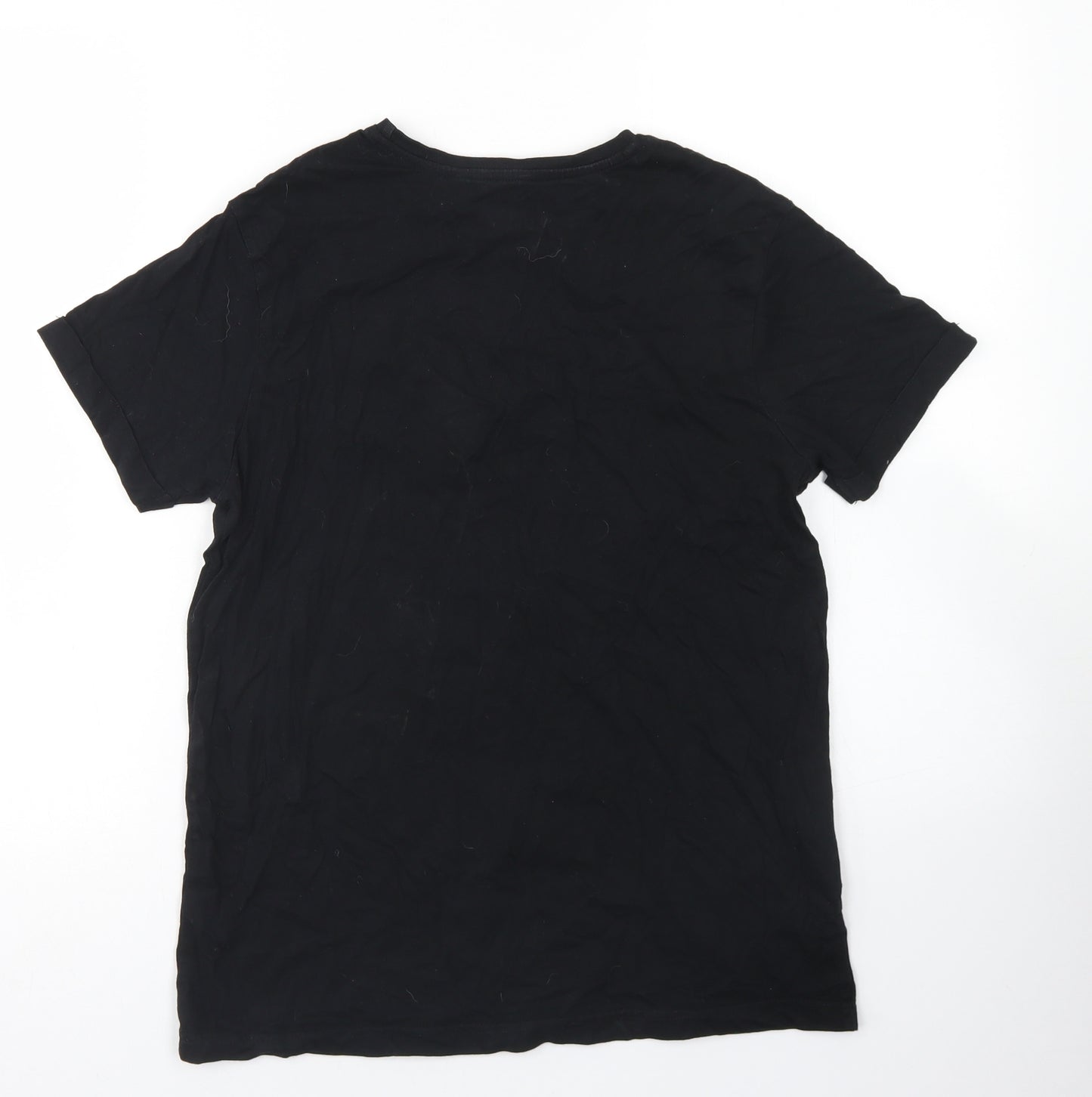 George Boys Black  Cotton Basic T-Shirt Size 13-14 Years Crew Neck  - Gamer