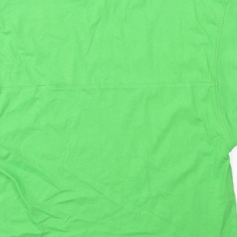 Zara Womens Green  Cotton Basic T-Shirt Size S Crew Neck