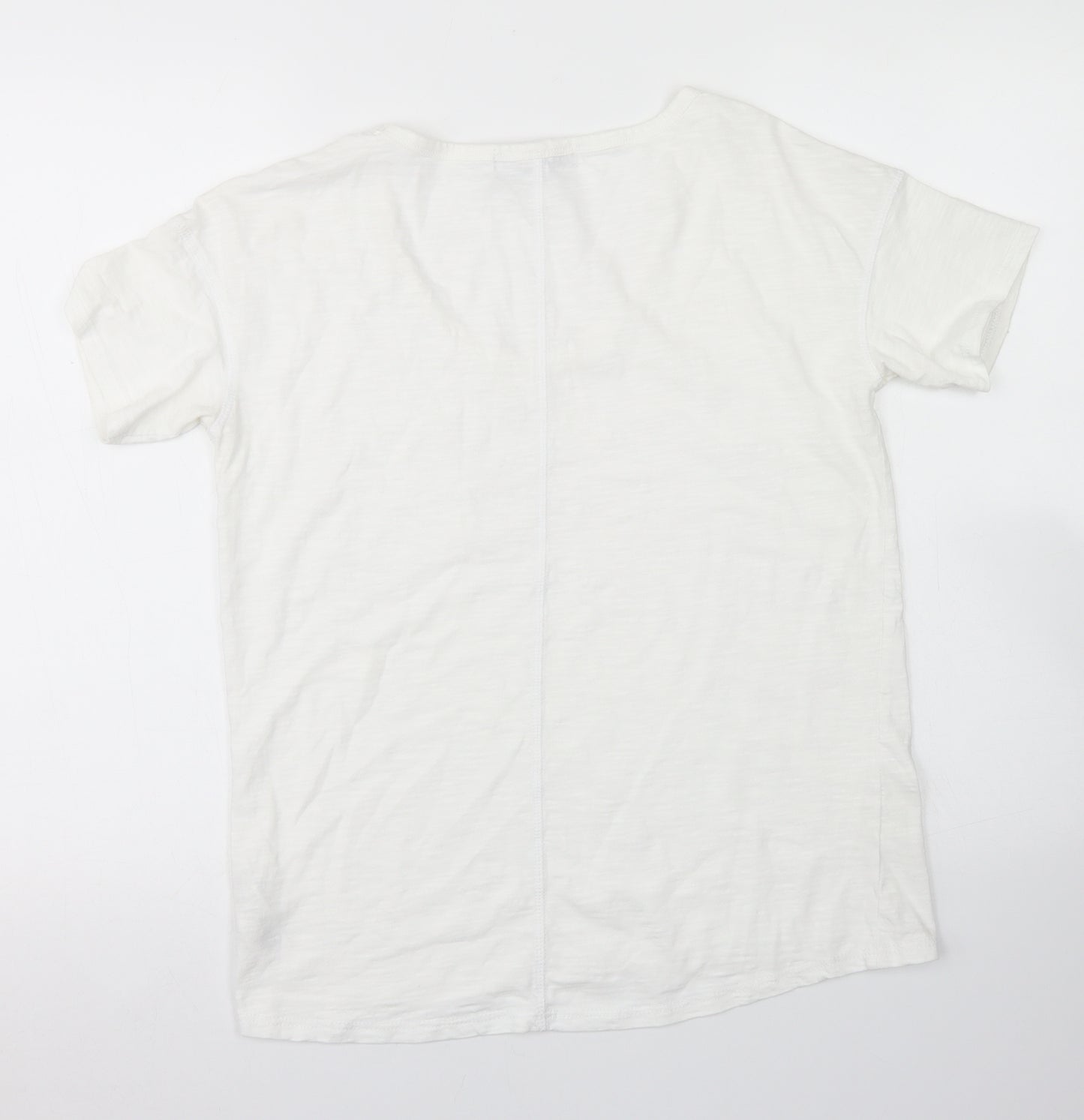 NEXT Womens White  Cotton Basic T-Shirt Size 10 Round Neck - Chest Pocket