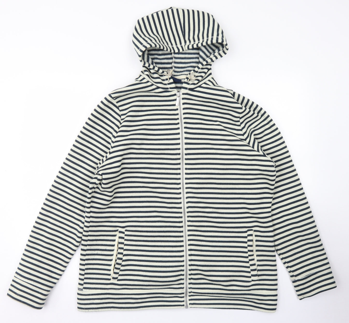 Craghoppers Womens Ivory Striped Polyester Full Zip Hoodie Size 18  Zip