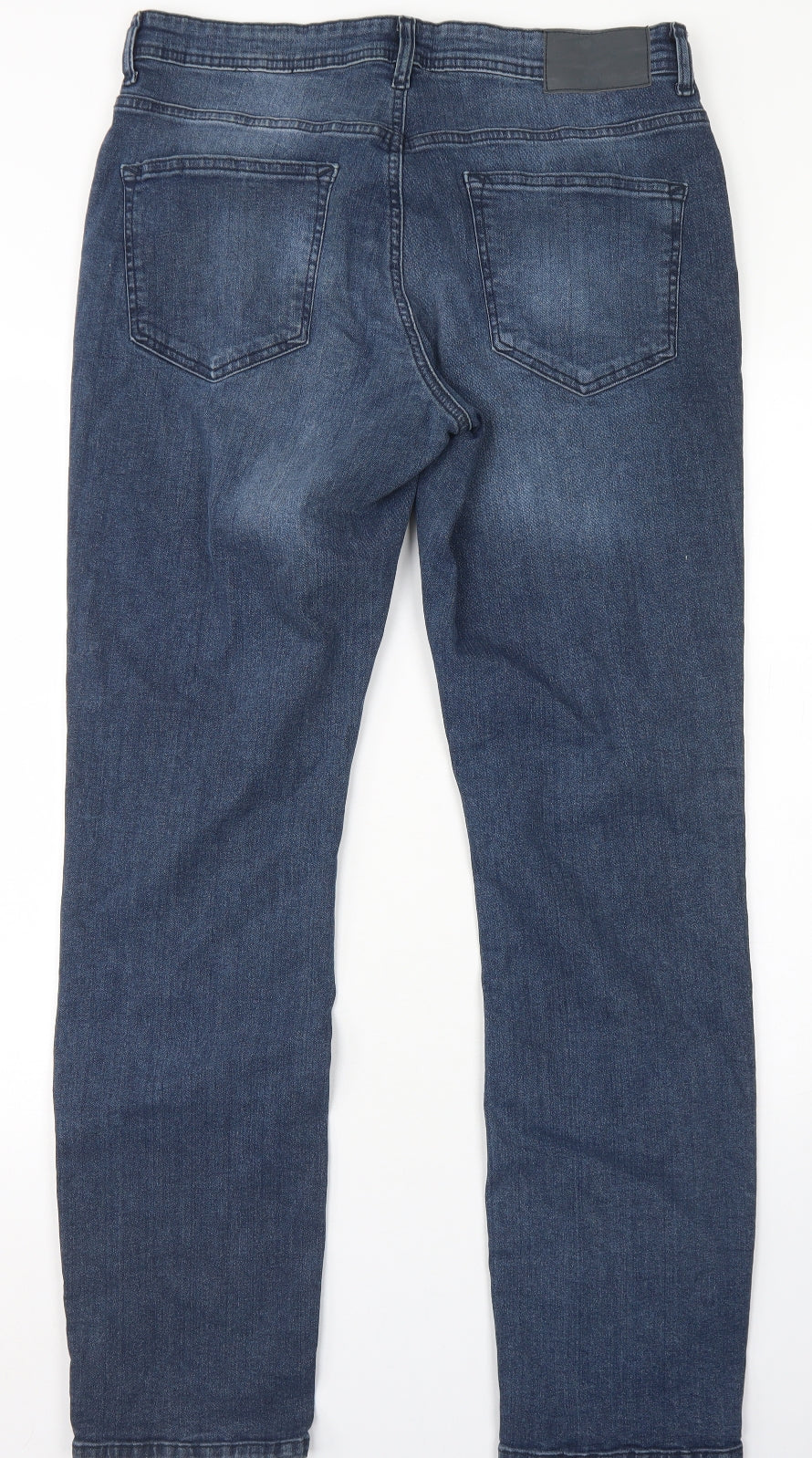 Denim Co Mens Blue  Cotton Straight Jeans Size 34 in L32 in Regular Button