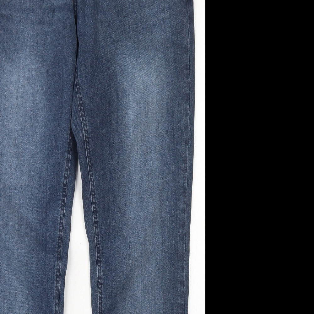 Denim Co Mens Blue  Cotton Straight Jeans Size 34 in L32 in Regular Button