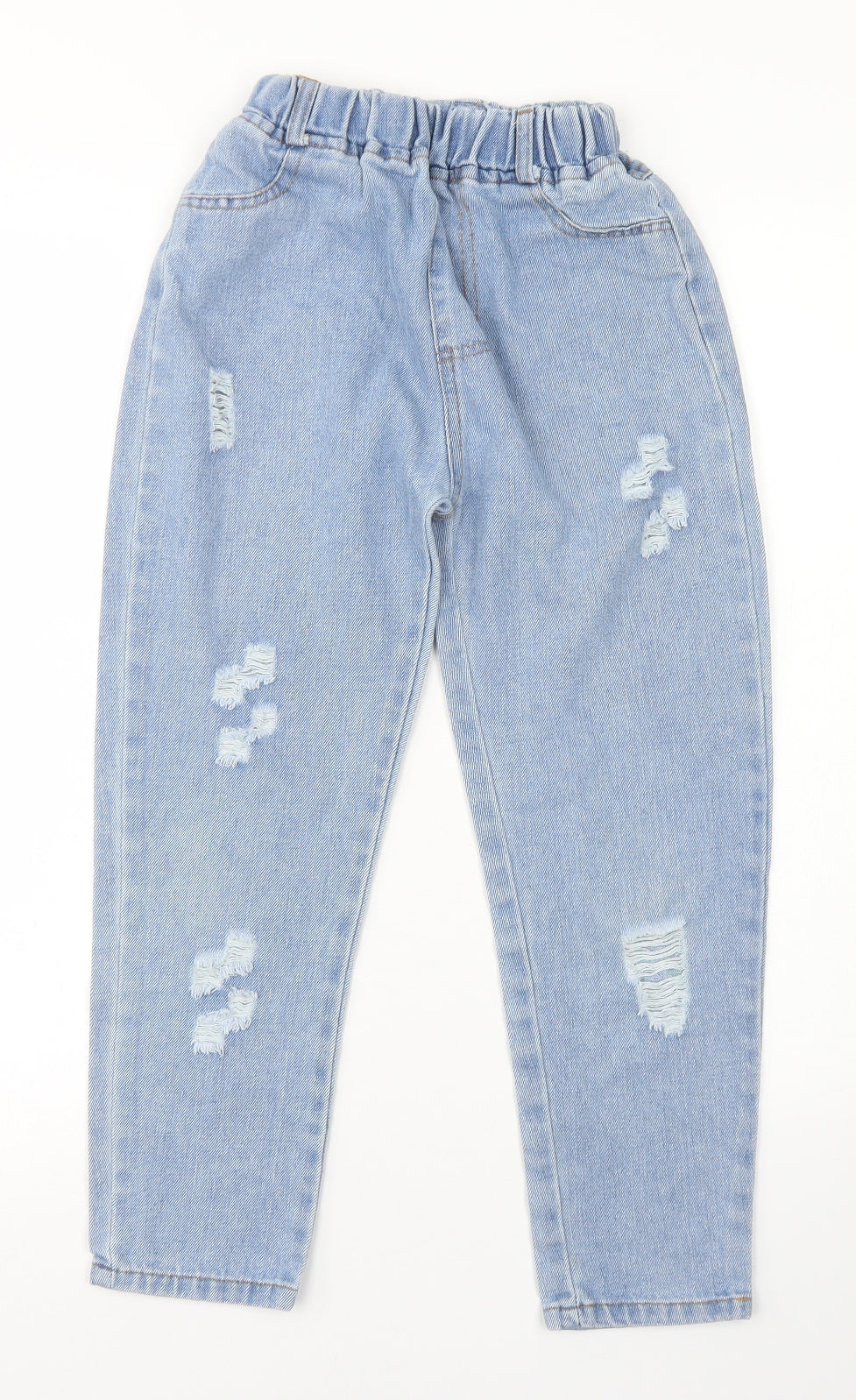 SheIn Girls Blue  Cotton  Jeans Size 10 Years  Regular  - Distressed