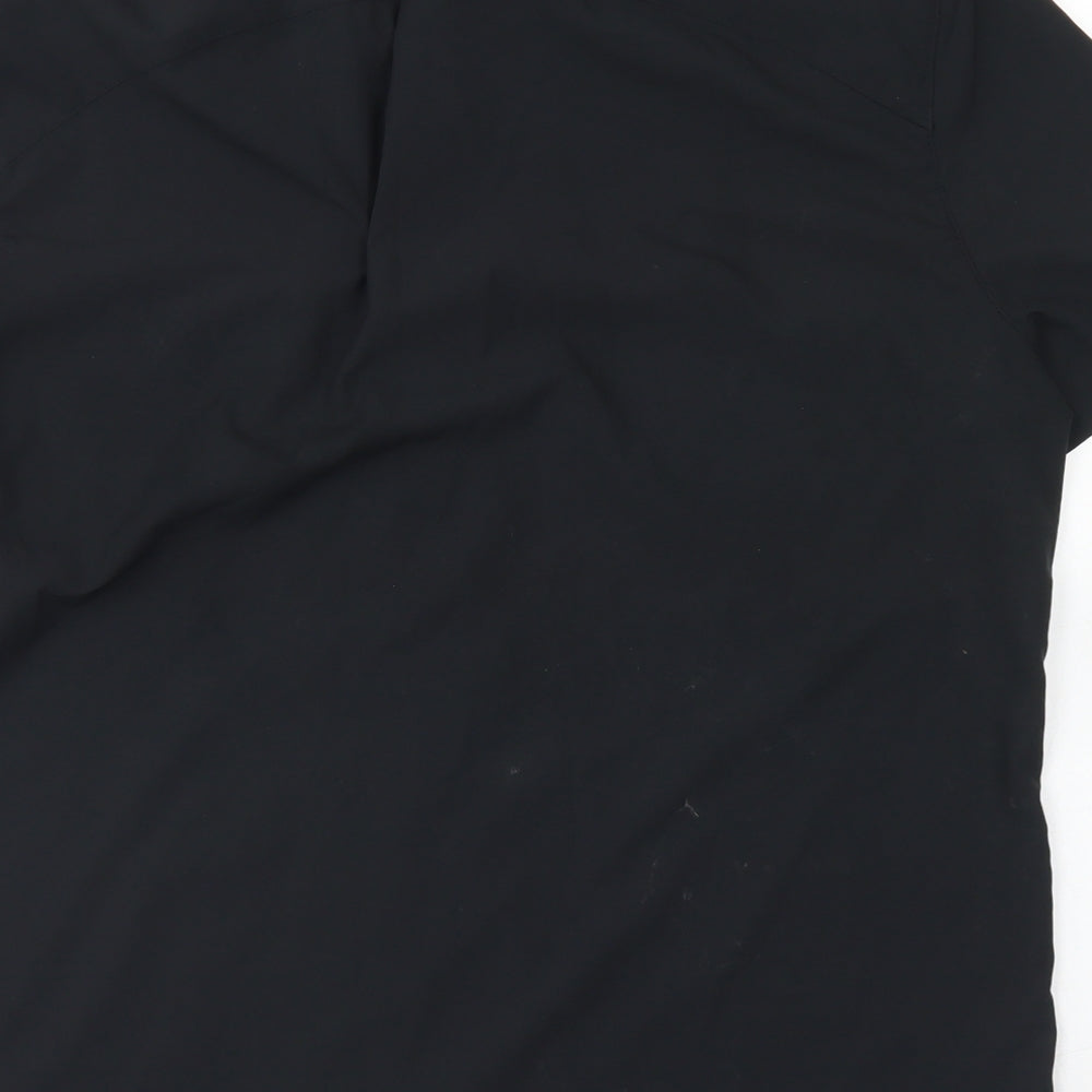 All in Motion Mens Black  Polyester  Button-Up Size L Collared Snap