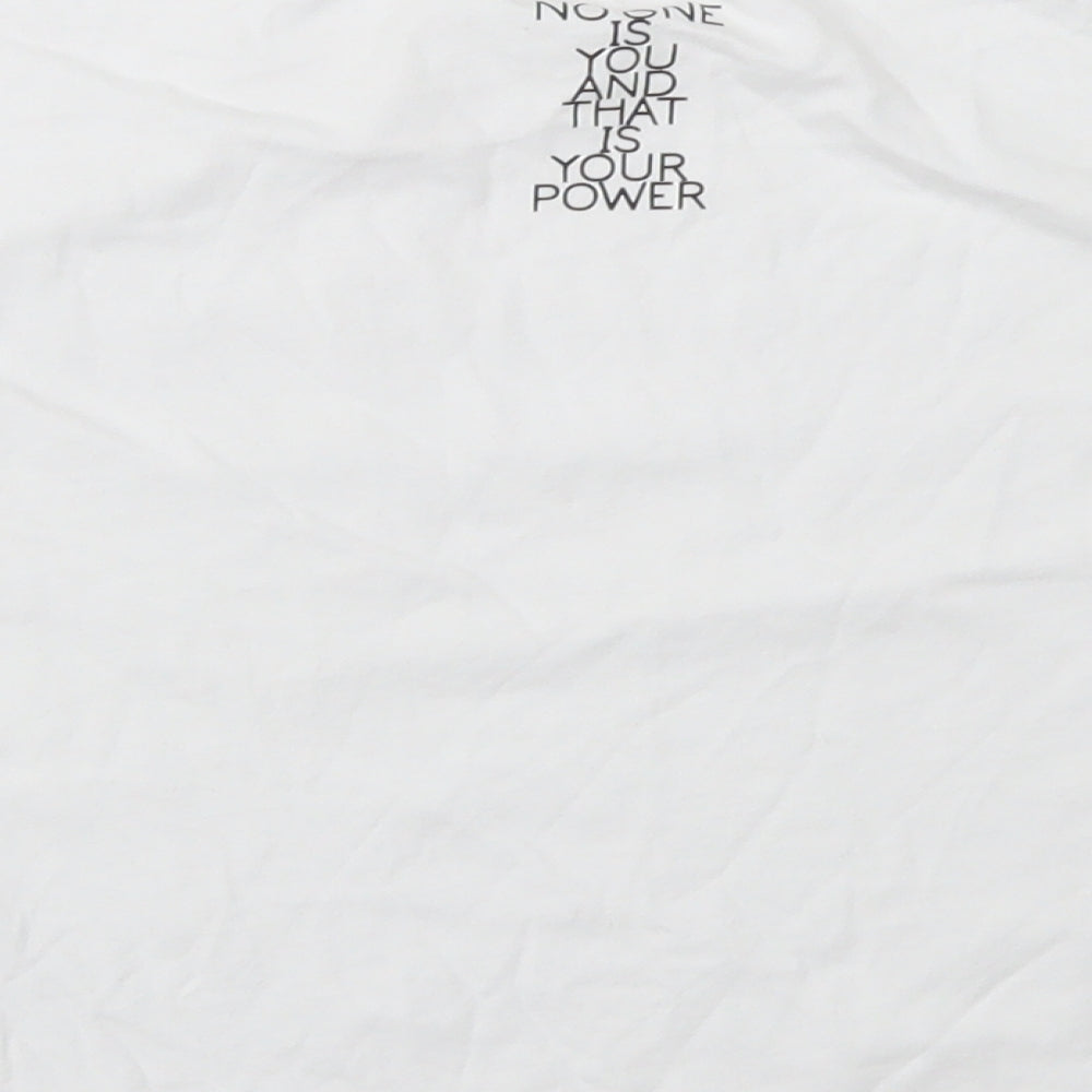 Miss E-vie Girls White  Cotton Cropped T-Shirt Size 9-10 Years Crew Neck