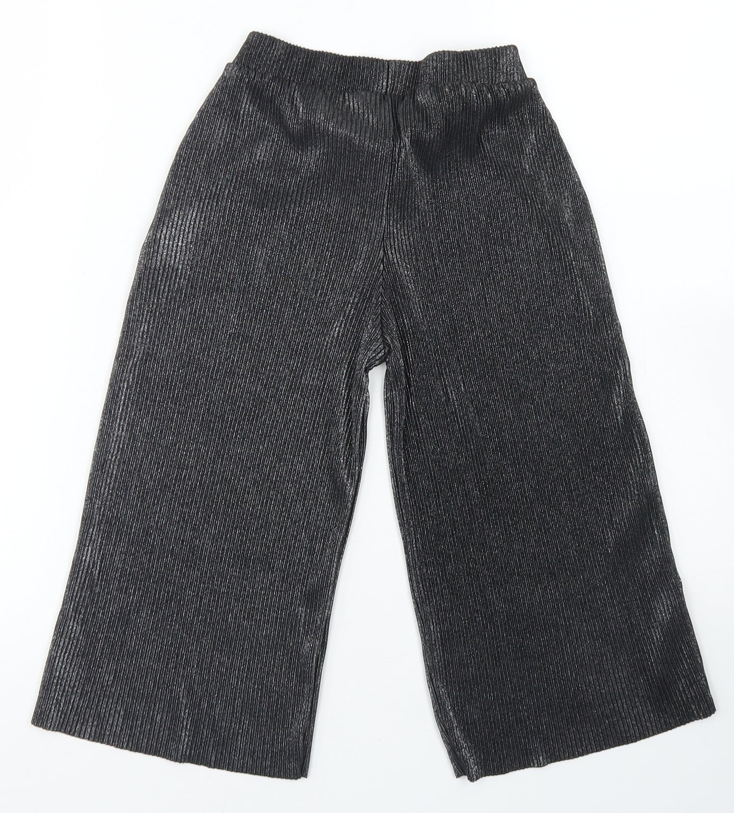 F&F Girls Silver  Polyester Cropped Trousers Size 5-6 Years  Regular