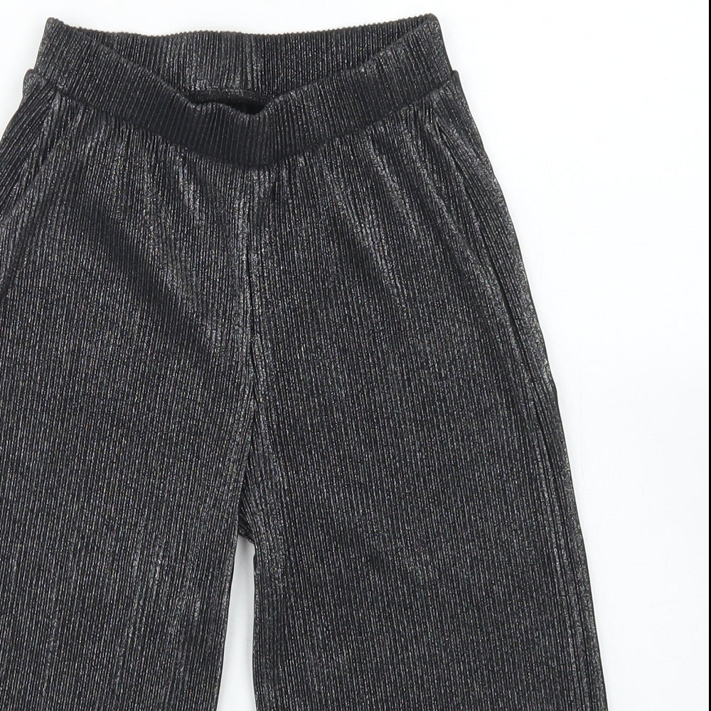 F&F Girls Silver  Polyester Cropped Trousers Size 5-6 Years  Regular