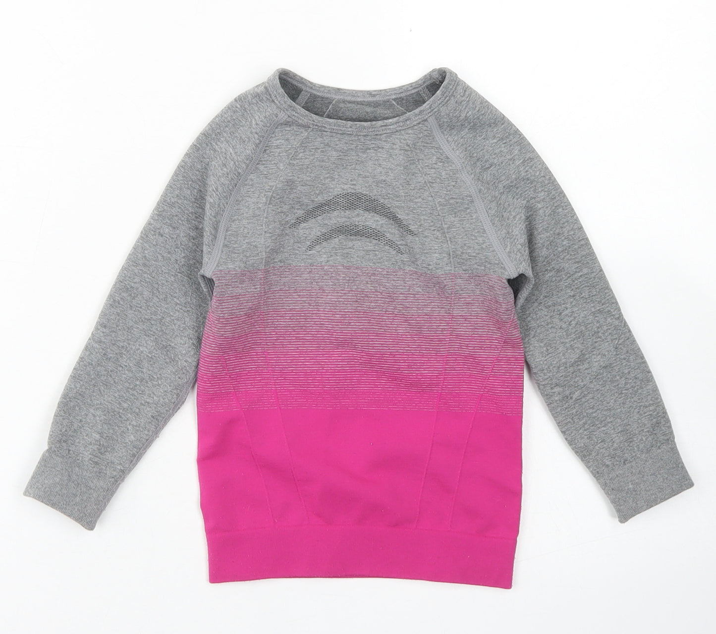 Lupilu Girls Grey  Polyamide Pullover T-Shirt Size 2-3 Years Crew Neck  - Activewear Top, Ombre