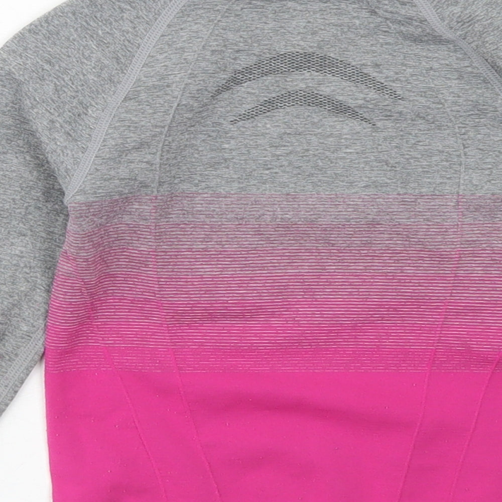 Lupilu Girls Grey  Polyamide Pullover T-Shirt Size 2-3 Years Crew Neck  - Activewear Top, Ombre