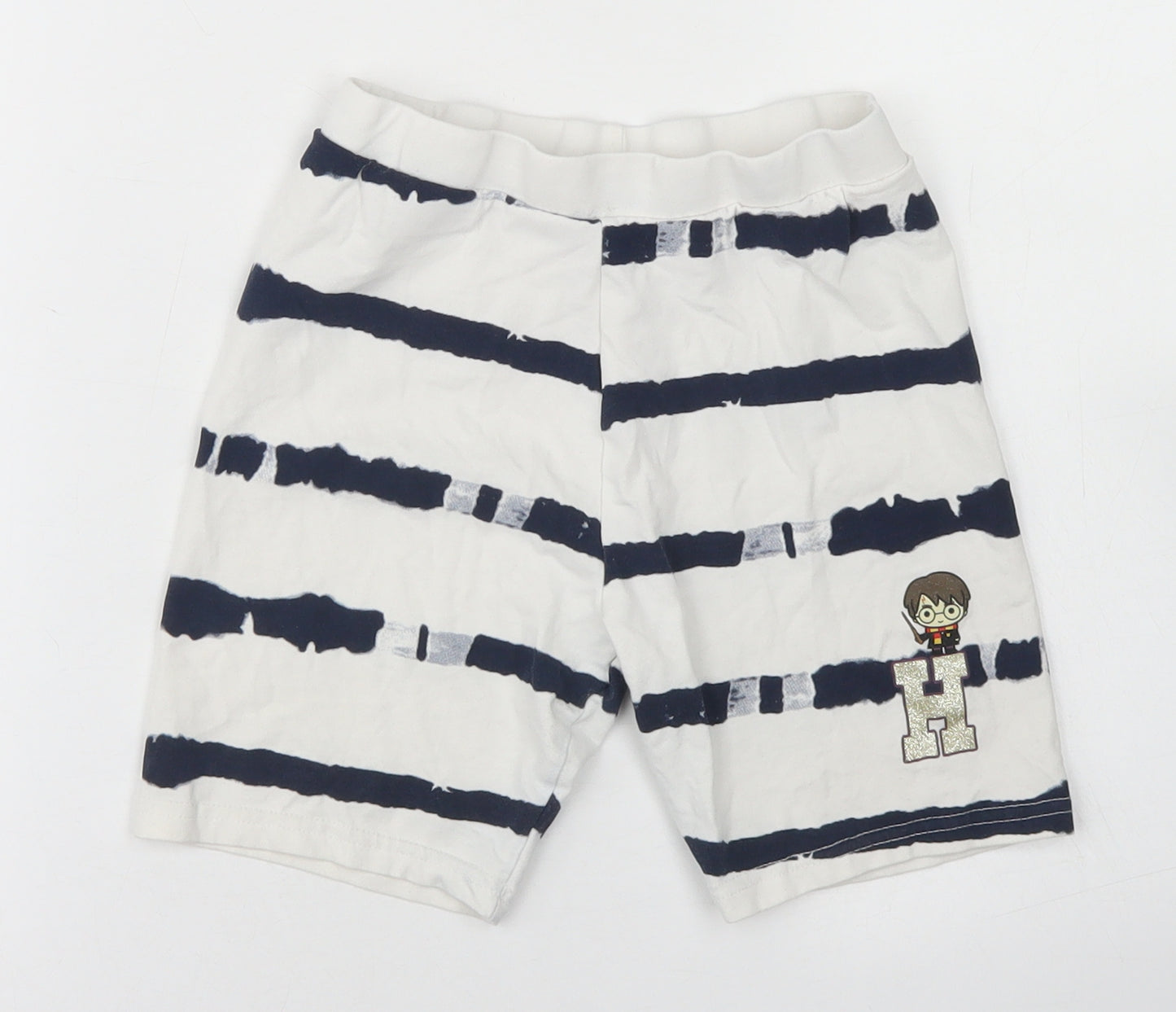 Primark Girls White Striped Cotton Biker Shorts Size 10-11 Years  Regular  - Harry Potter