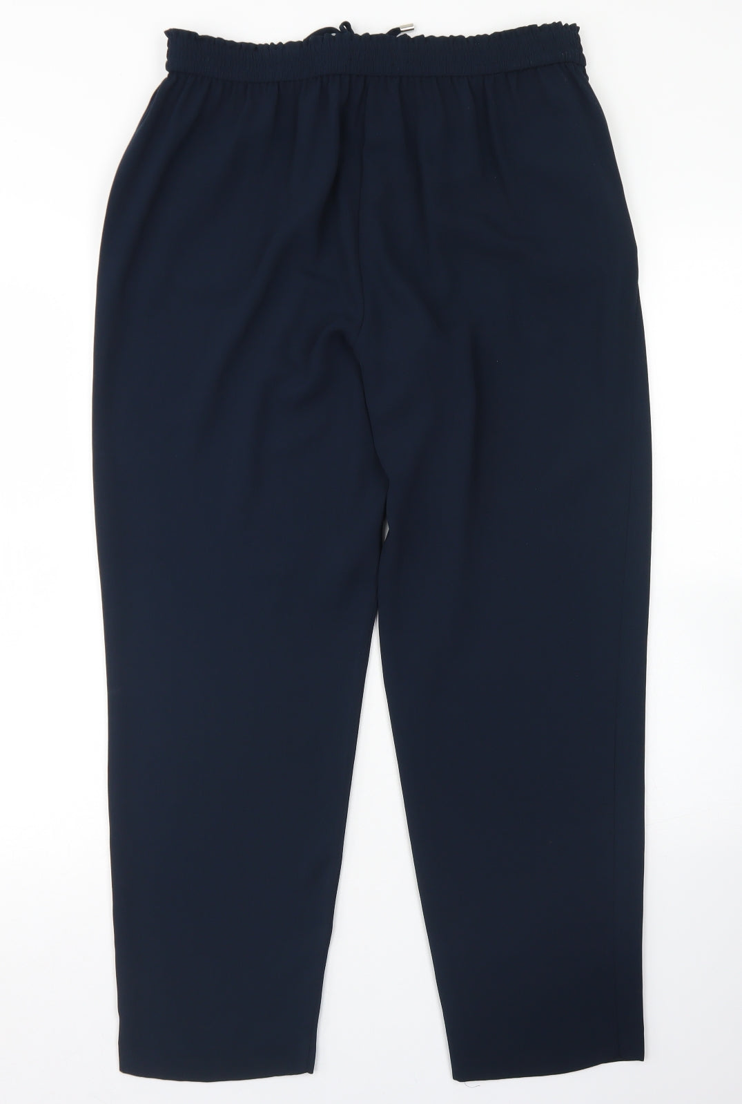 Dunnes Stores Womens Blue  Polyester Dress Pants Trousers Size 12 L27 in Regular Drawstring
