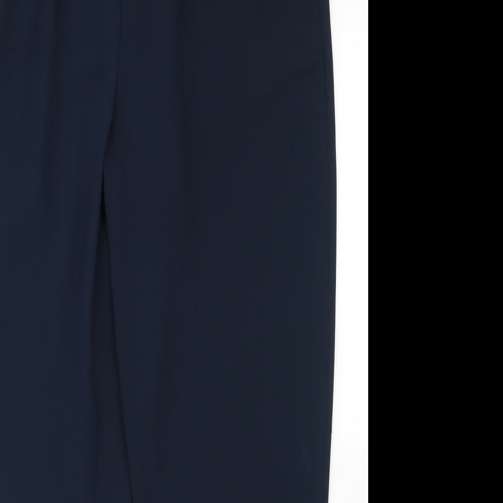 Dunnes Stores Womens Blue  Polyester Dress Pants Trousers Size 12 L27 in Regular Drawstring
