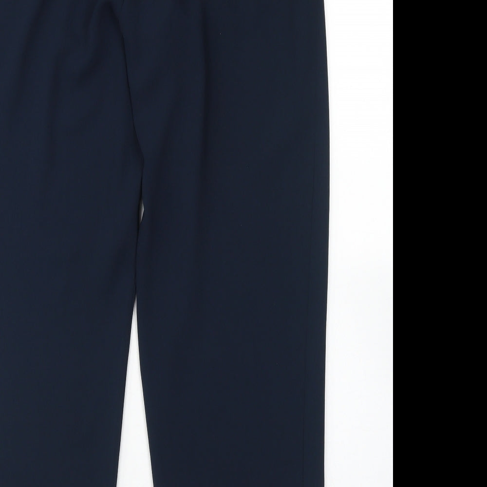 Dunnes Stores Womens Blue  Polyester Dress Pants Trousers Size 12 L27 in Regular Drawstring