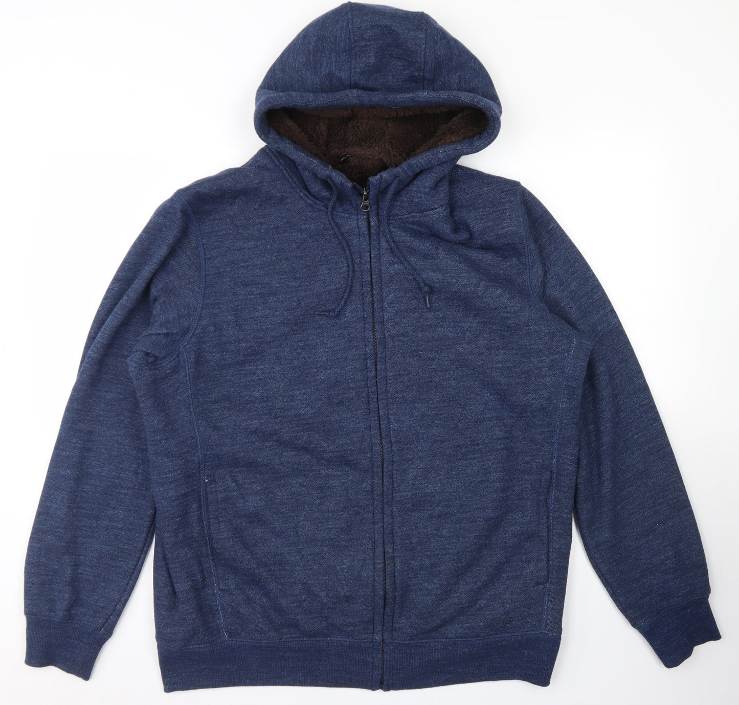 Uniqlo Mens Blue  Polyester Full Zip Hoodie Size L   - Fleece Lined