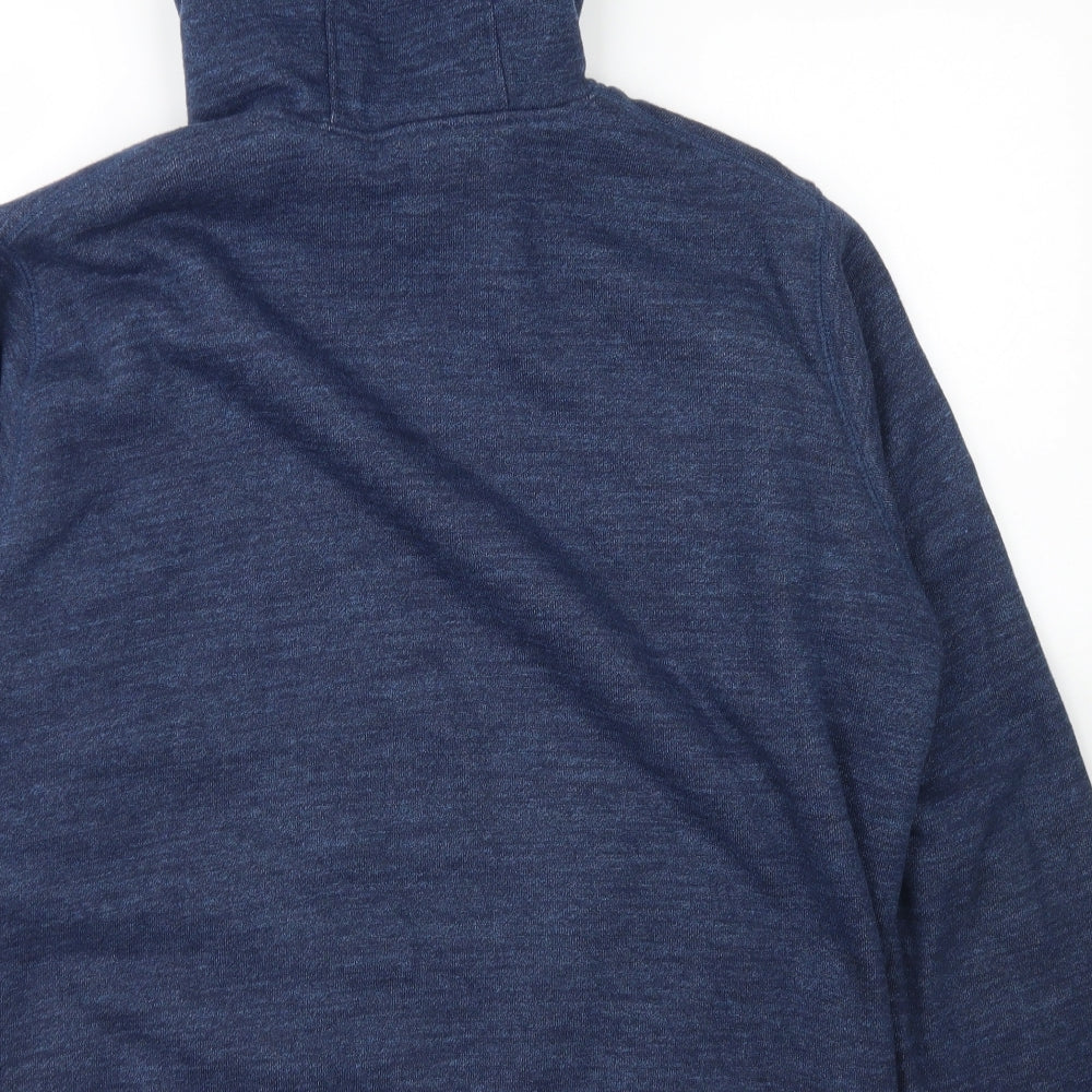 Uniqlo Mens Blue  Polyester Full Zip Hoodie Size L   - Fleece Lined