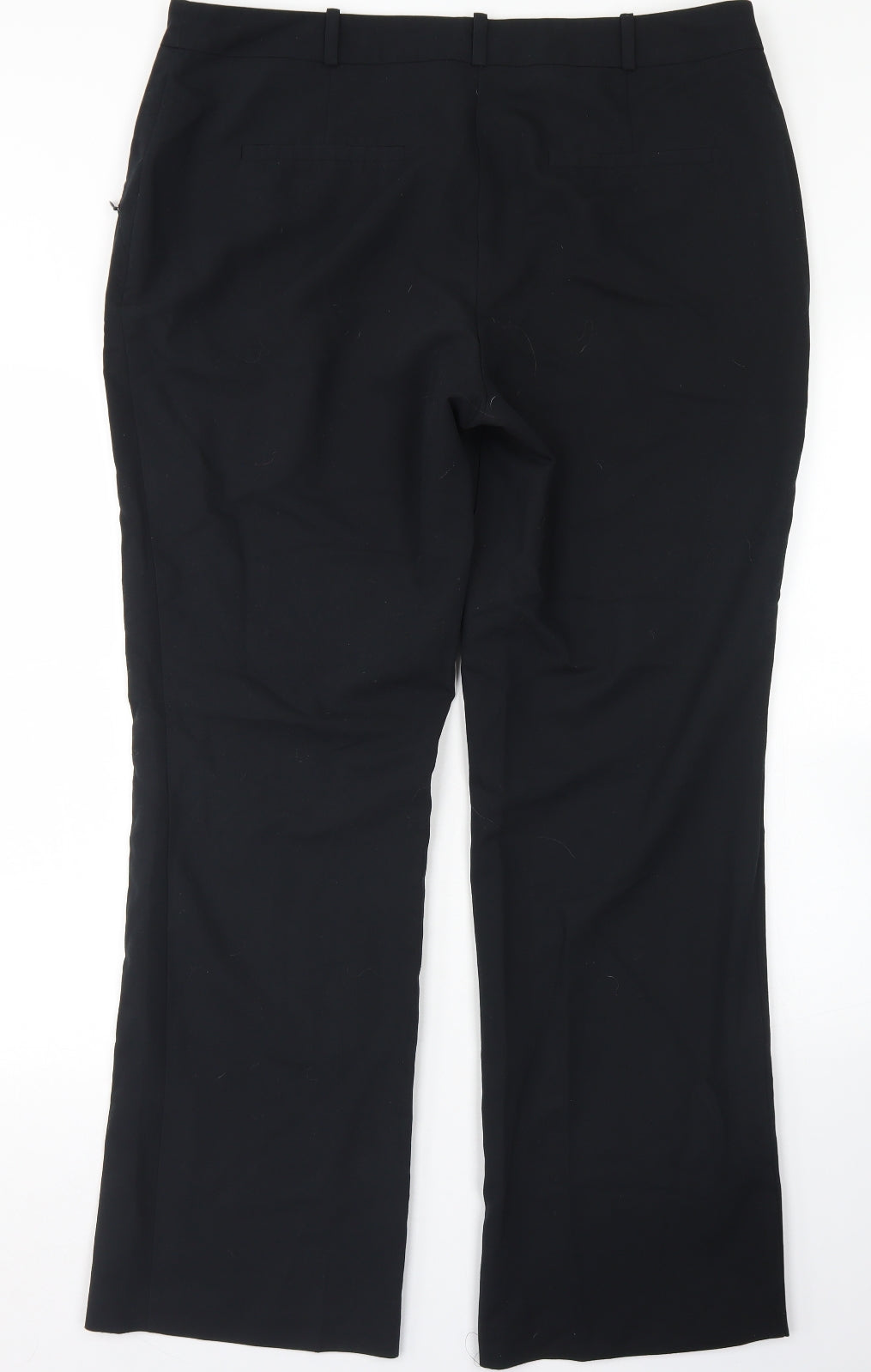 Dunnes Womens Black  Polyester Dress Pants Trousers Size 16 L30 in Regular Hook & Eye