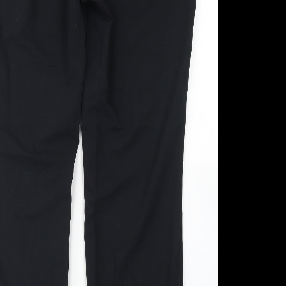 Dunnes Womens Black  Polyester Dress Pants Trousers Size 16 L30 in Regular Hook & Eye