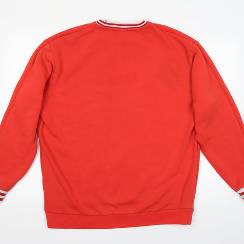 Boohoo Man Mens Red  Cotton Pullover Sweatshirt Size M