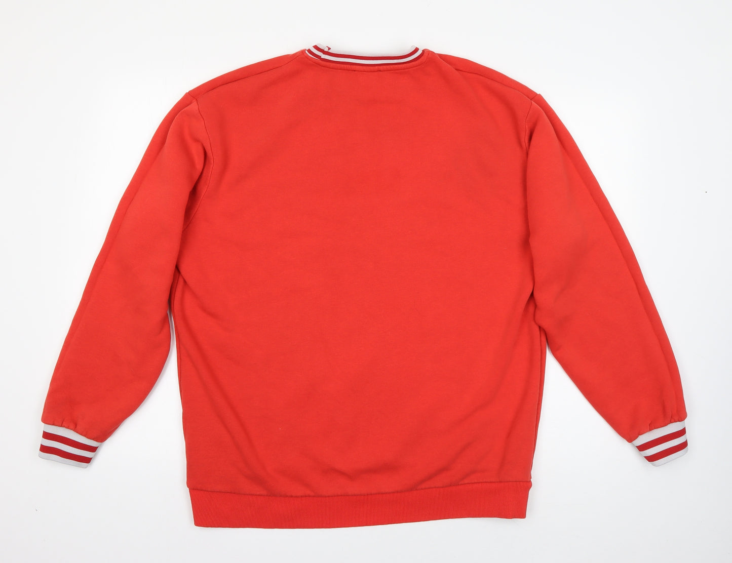 Boohoo Man Mens Red  Cotton Pullover Sweatshirt Size M