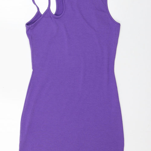 Primark Womens Purple  Polyester Tank Dress  Size S  Round Neck  - cut out shoulder