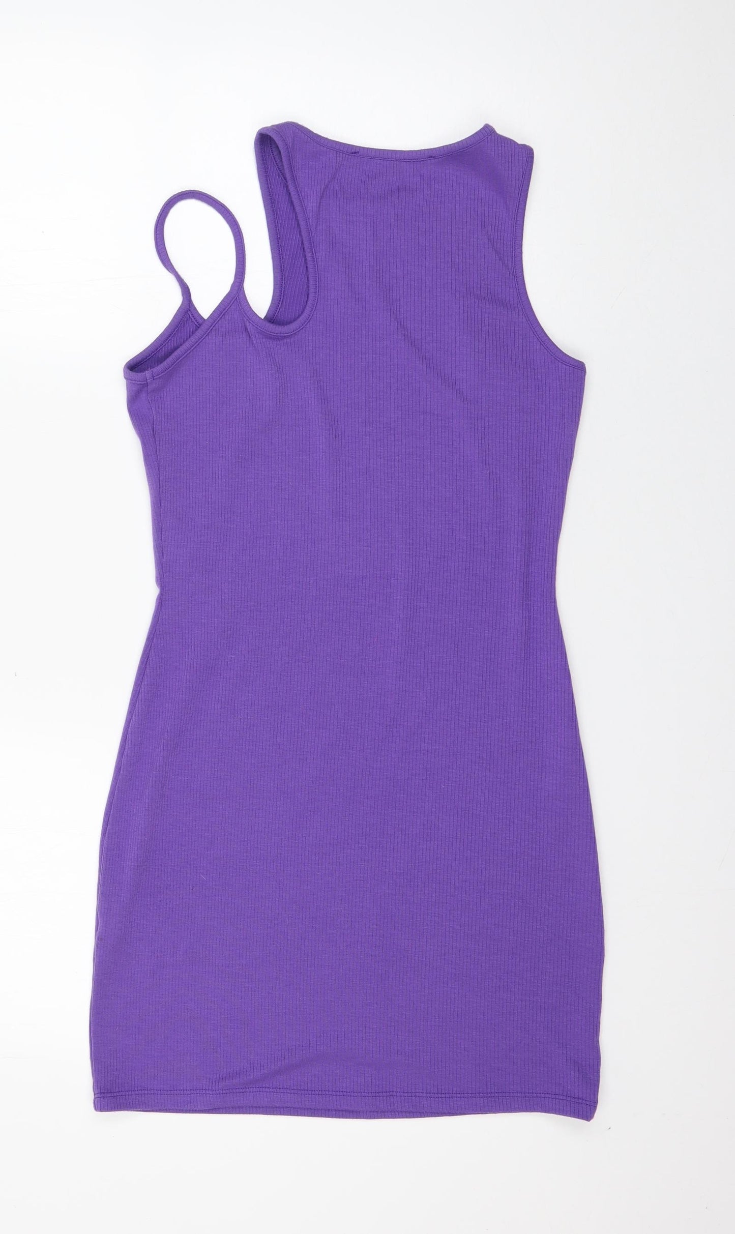 Primark Womens Purple  Polyester Tank Dress  Size S  Round Neck  - cut out shoulder