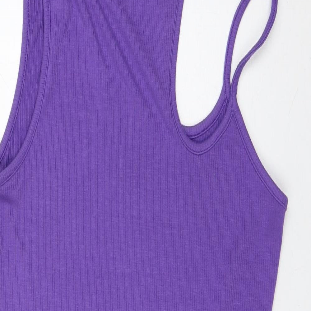 Primark Womens Purple  Polyester Tank Dress  Size S  Round Neck  - cut out shoulder