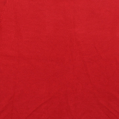 Love Knitwear Womens Red Boat Neck Plaid Acrylic Pullover Jumper Size 12   - Ribbed Knit detail