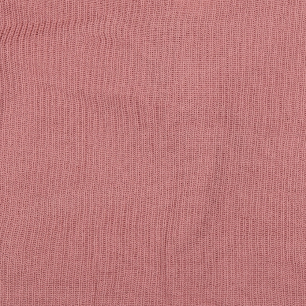 Yours Womens Pink V-Neck  Acrylic Pullover Jumper Size 18