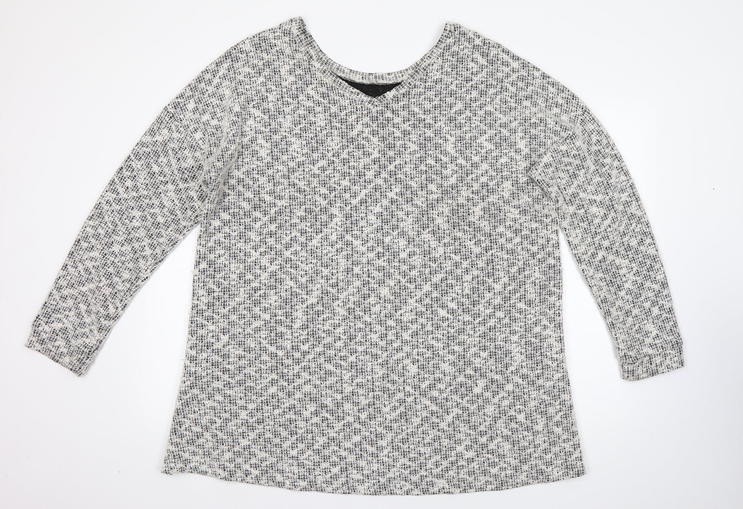 NEXT Womens White Boat Neck  Polyester Pullover Jumper Size 20