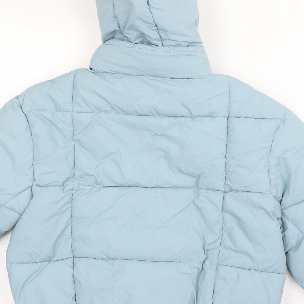 George Girls Blue   Puffer Jacket Coat Size 9-10 Years  Zip