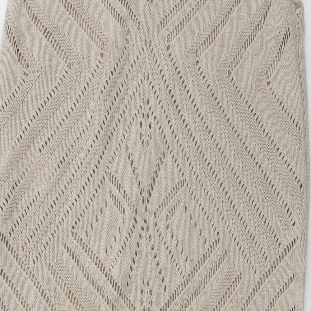 New Look Womens Beige  Cotton Basic Tank Size 6 Round Neck - Beach Dress