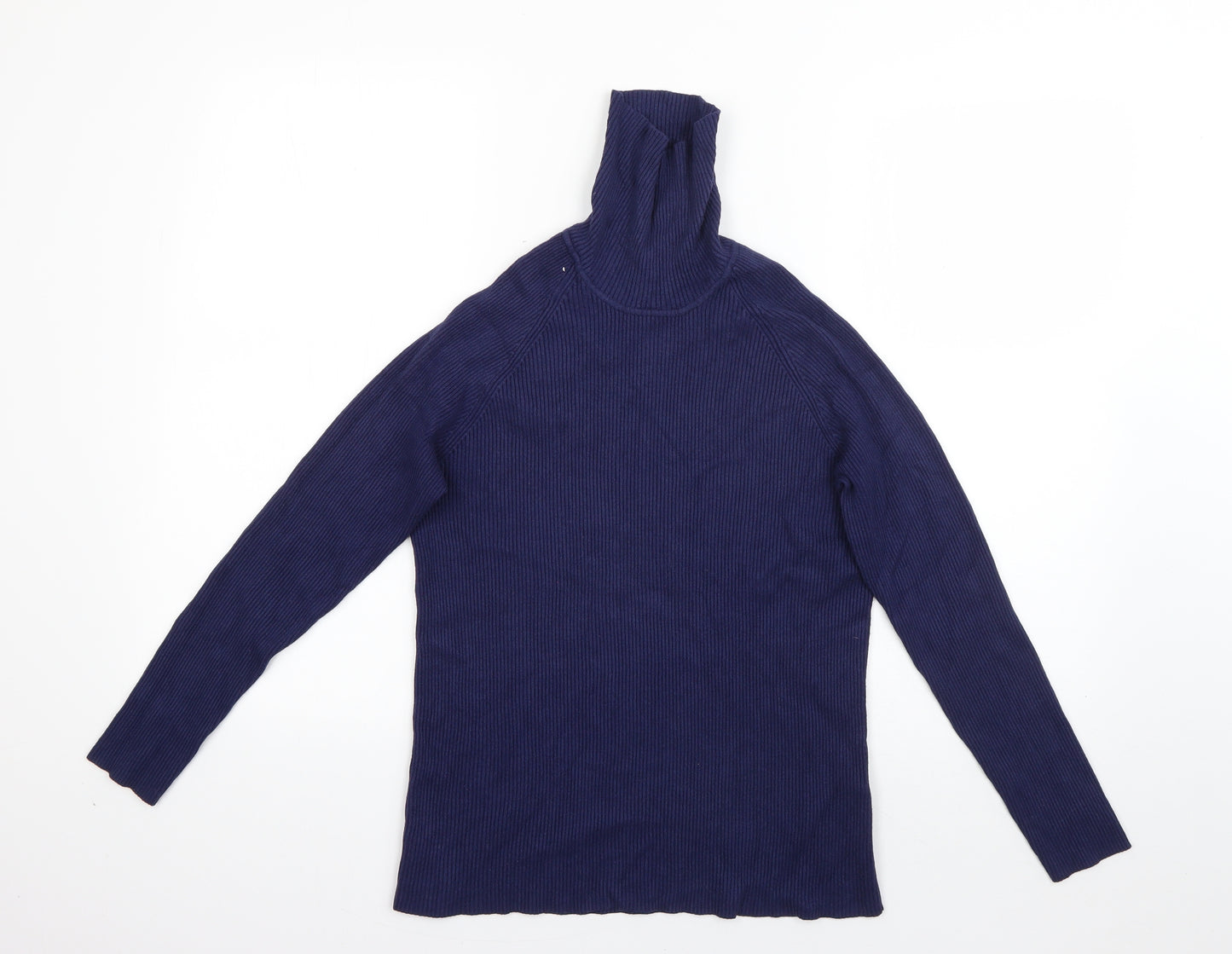 Marks and Spencer Womens Blue High Neck  Viscose Pullover Jumper Size 16