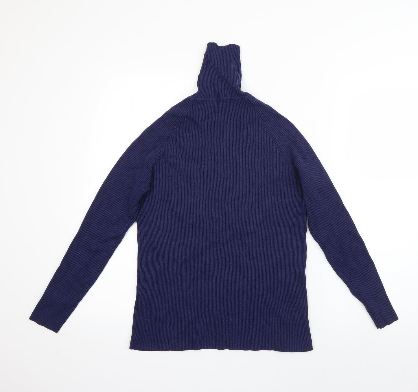 Marks and Spencer Womens Blue High Neck  Viscose Pullover Jumper Size 16
