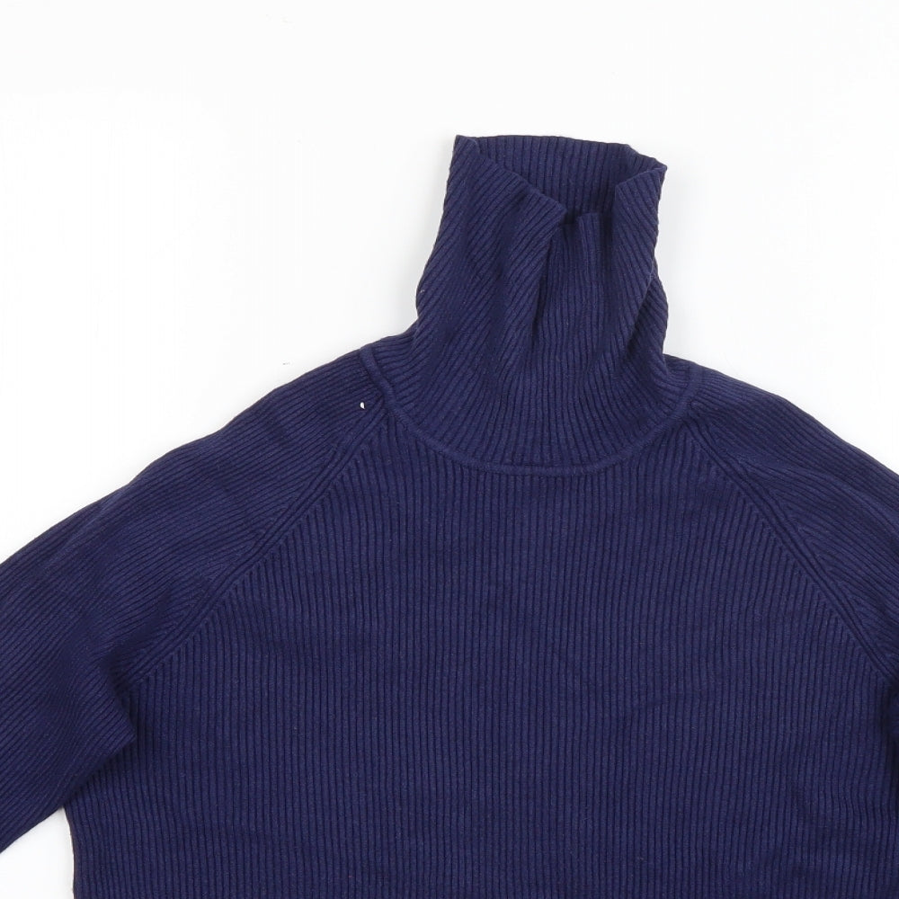 Marks and Spencer Womens Blue High Neck  Viscose Pullover Jumper Size 16