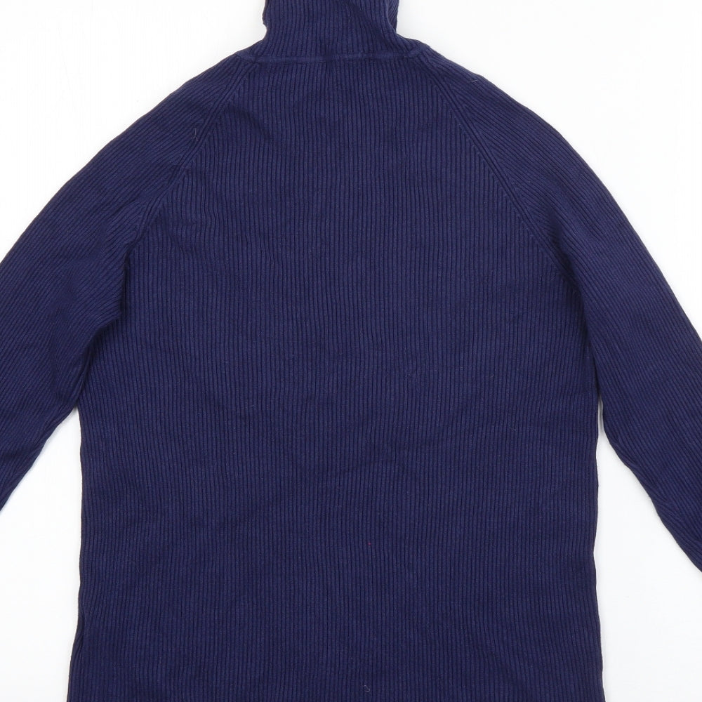 Marks and Spencer Womens Blue High Neck  Viscose Pullover Jumper Size 16