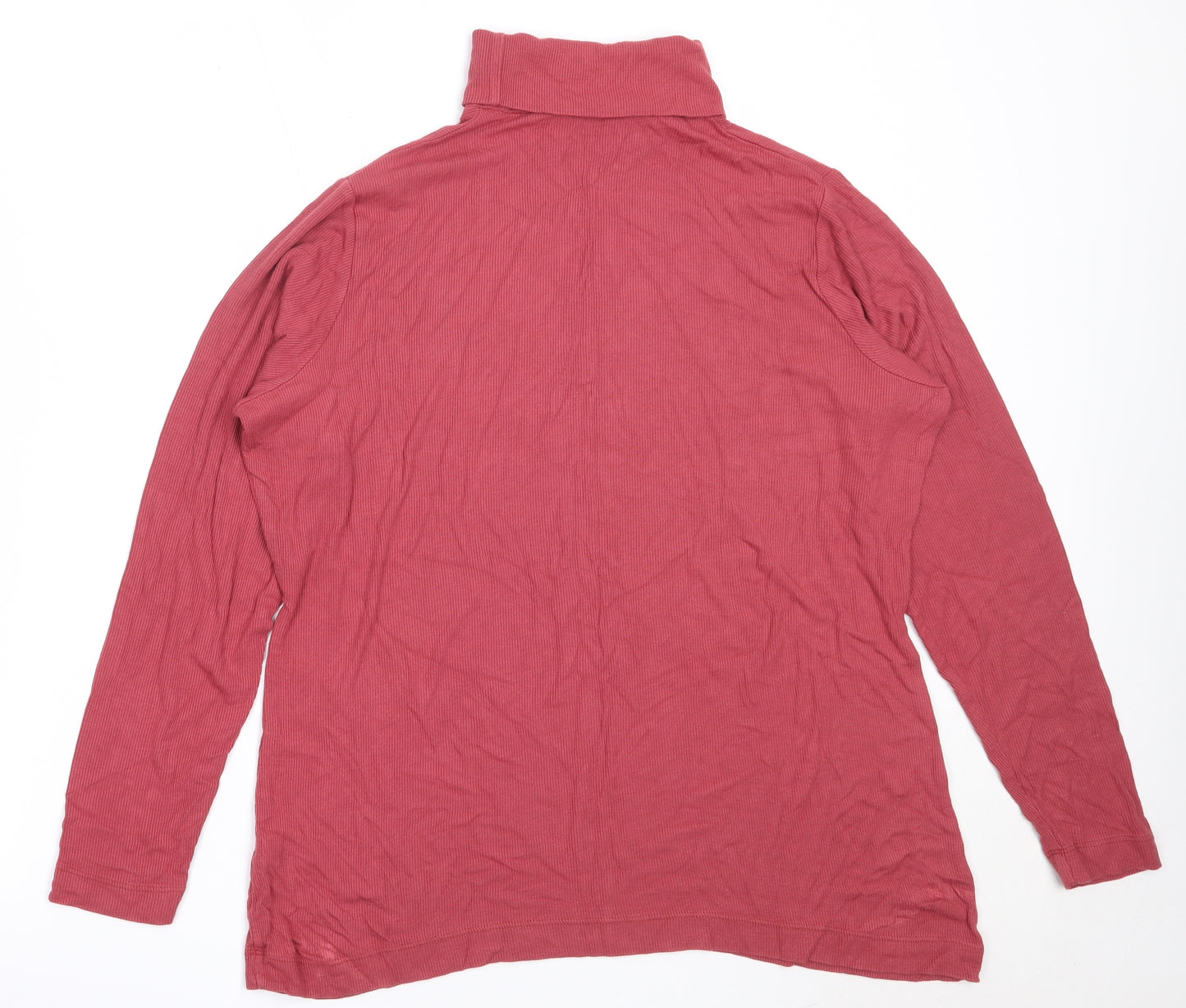 Marks and Spencer Womens Pink  Viscose Basic T-Shirt Size 20 Roll Neck
