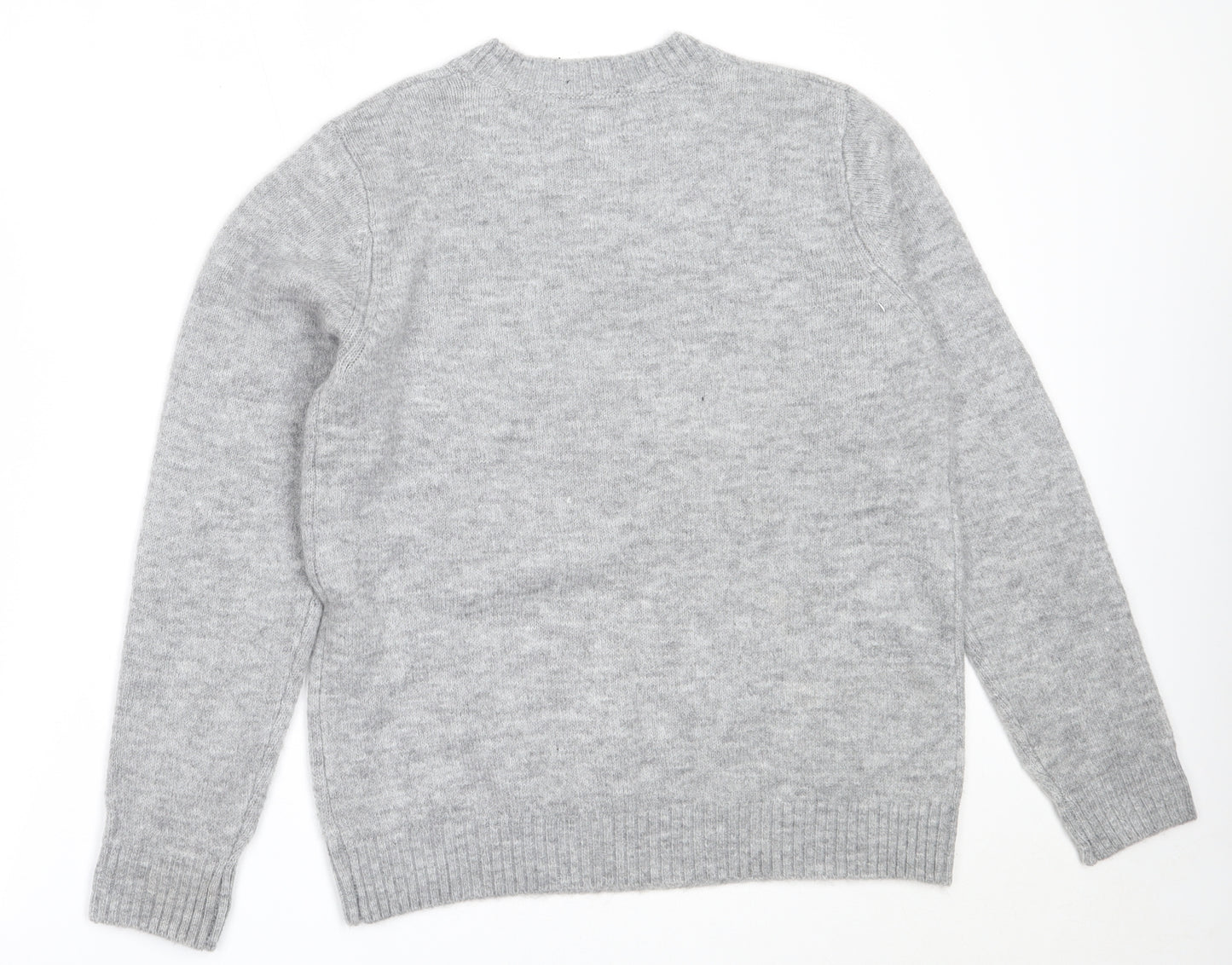 George Womens Grey Round Neck  Acrylic Pullover Jumper Size M   - christmas
